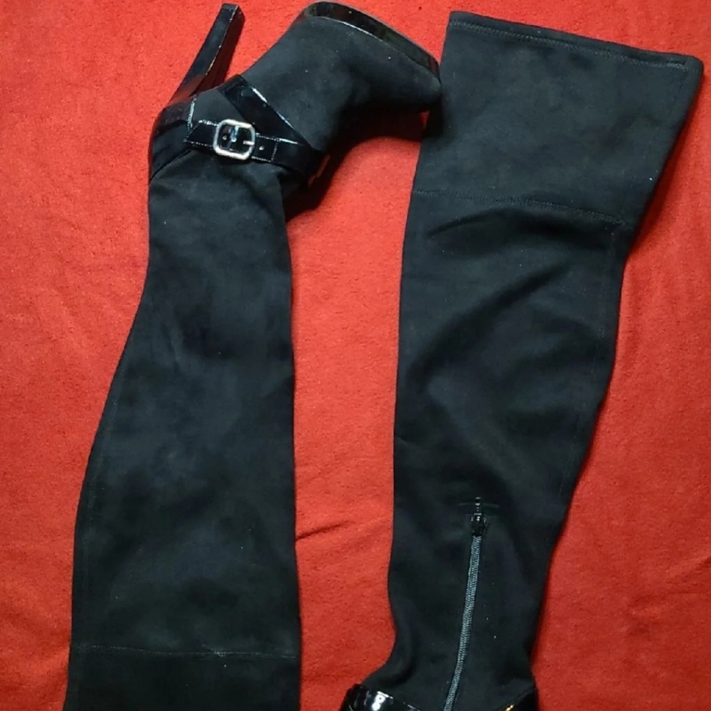 JLo over the knee high heel boots 7